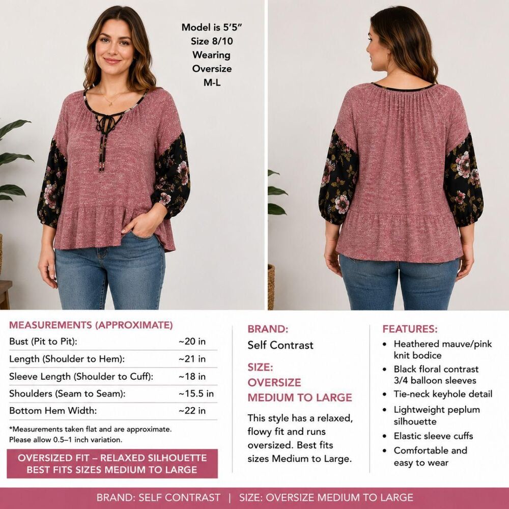 Self Contrast Blouse Size M/L